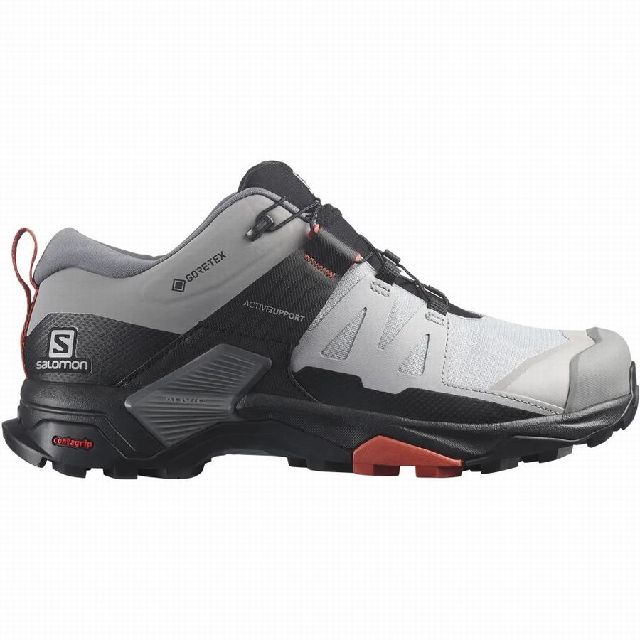 Pantofi Trekking Salomon X Ultra 4 Wide Gore-tex Dama Gri Deschis/Negrii (QXF722BA)
